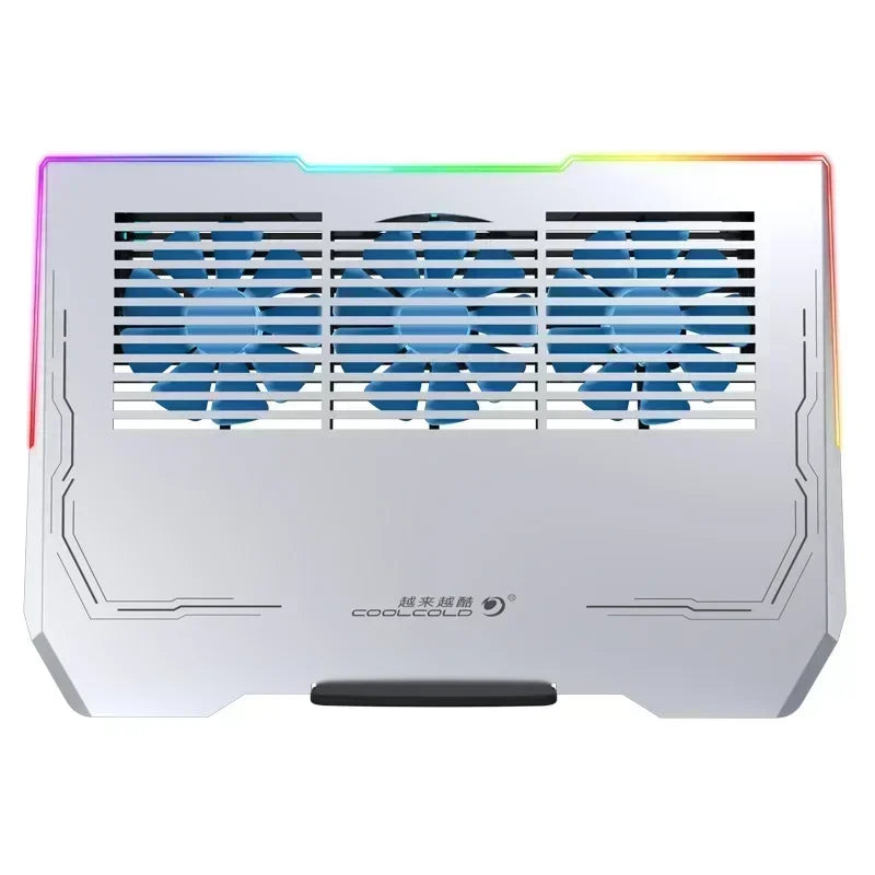 RGB Colorful Light Air Cooled Fans Laptop Cooling Pad Notebook Cooler High-speed Cooling Radiator Computer Cool Heat Dissipation