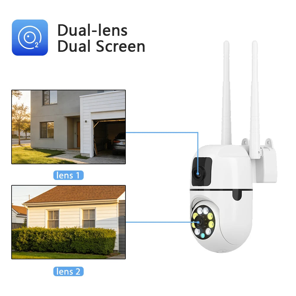 Dual Lens WiFi Minion Camera 2PCS - Indoor Outdoor Waterproof, Smart Motion Detection, Cloud Storage, Remote View Surveillance