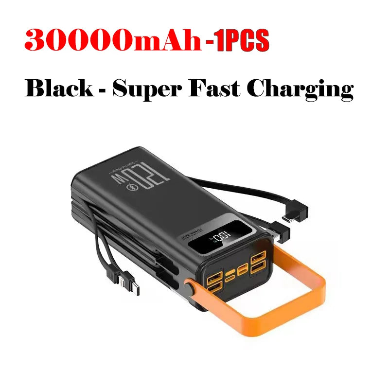 120W 150000mAh Fast Charging Power Bank Large Capacity Outdoor Mobile Power Supply External Spare Battery for Outdoor Camping