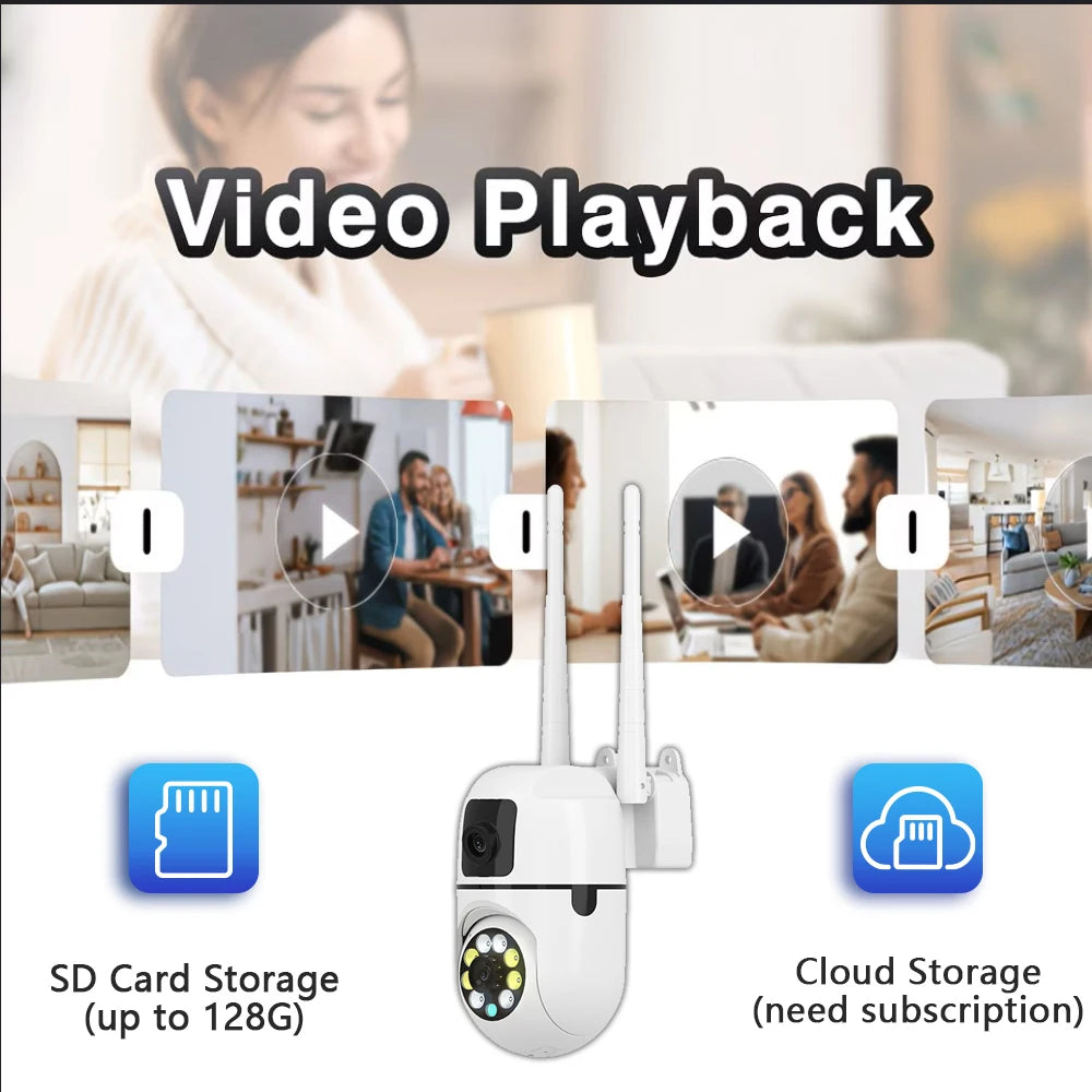 Dual Lens WiFi Minion Camera 2PCS - Indoor Outdoor Waterproof, Smart Motion Detection, Cloud Storage, Remote View Surveillance