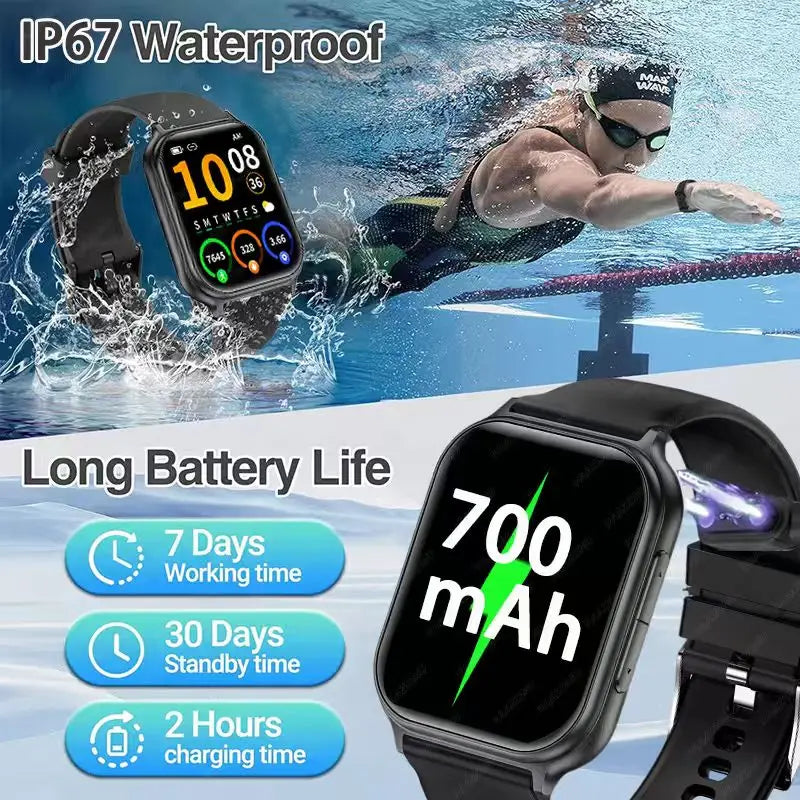 2026 smartwatch Bluetooth call IP68 waterproof, outdoor sports tracker, unisex, best gift