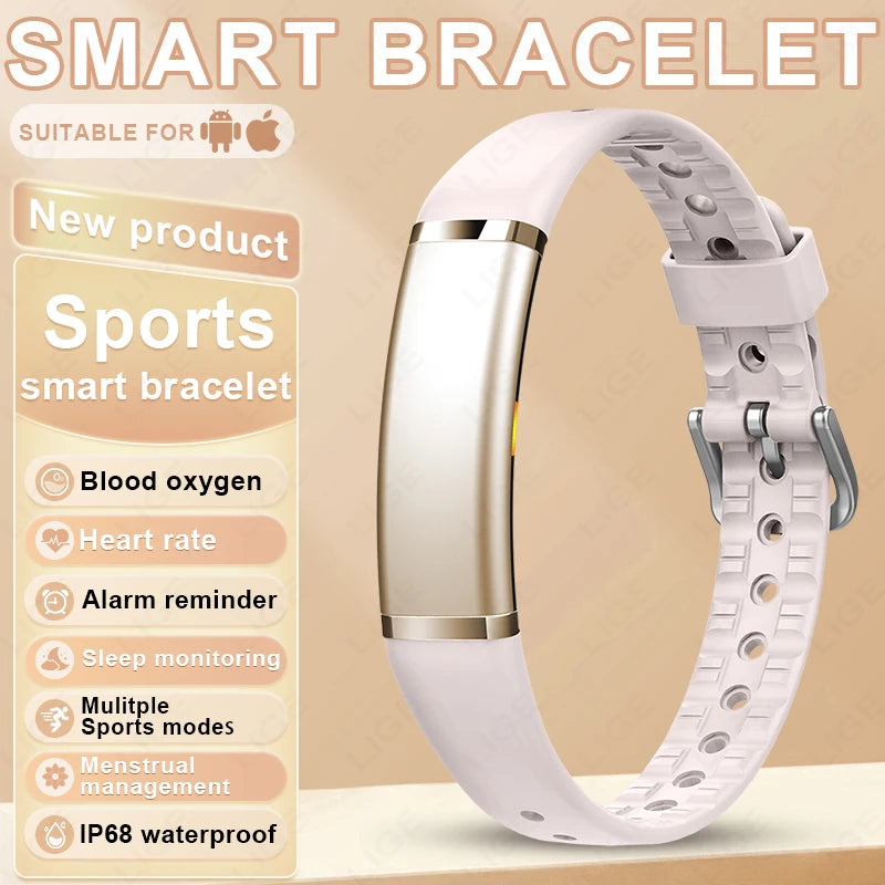 LIGE Men No Screen Smart Bracelet Heart Rate Monitor Fitness Sport Band Smart Watch Waterproof Multifunction Watches Women