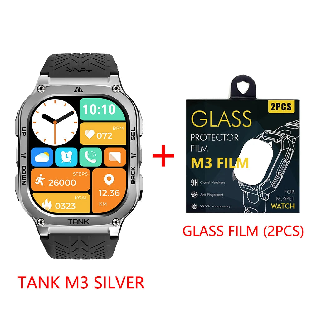 2025 Original KOSPET TANK M3 Smart Watch Men Smartwatch For Women 480mAh Digital Fitness AMOLED AOD Bluetooth Waterproof Watches