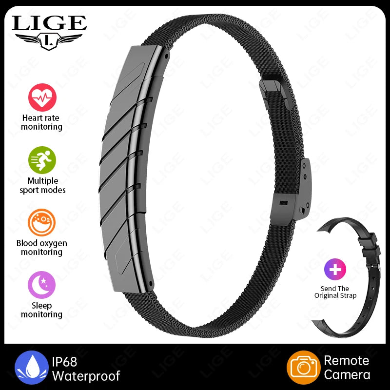 LIGE Fashion Smart Bracelet Health Heart Rate Sleep Monitor Sports Fitness Tracker Call reminder Men Women Smart Wristband Gift