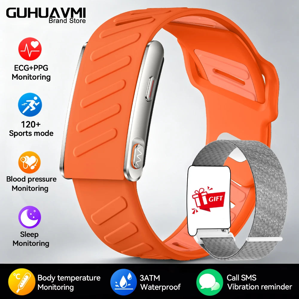 GUHUAVMI New ECG+PPG Health Smart Bracelet Heart Rate Blood Pressure Sleep Monitor SMS Call Reminder Fitness Tracker Smartwatchs