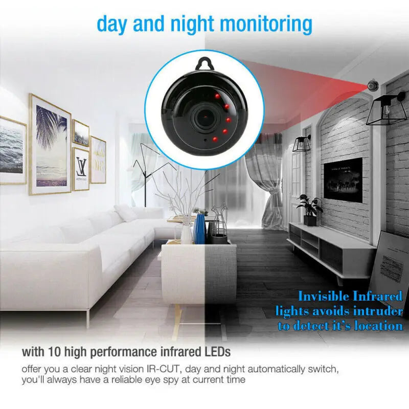 Mini Wifi 1080P Camera Wireless CCTV Infrared Night Vision Motion Detection 2-Way video Motion Tracker Home Security Drop Ship