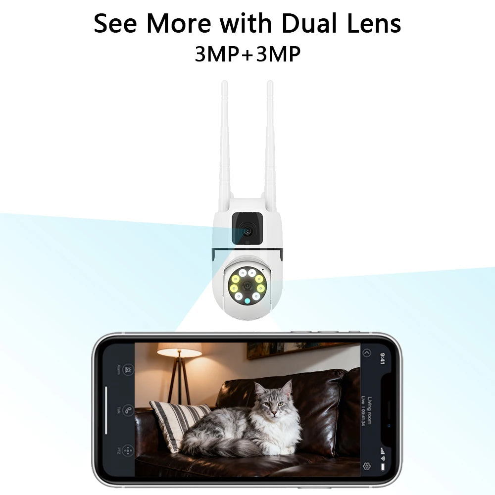 Dual Lens WiFi Minion Camera 2PCS - Indoor Outdoor Waterproof, Smart Motion Detection, Cloud Storage, Remote View Surveillance