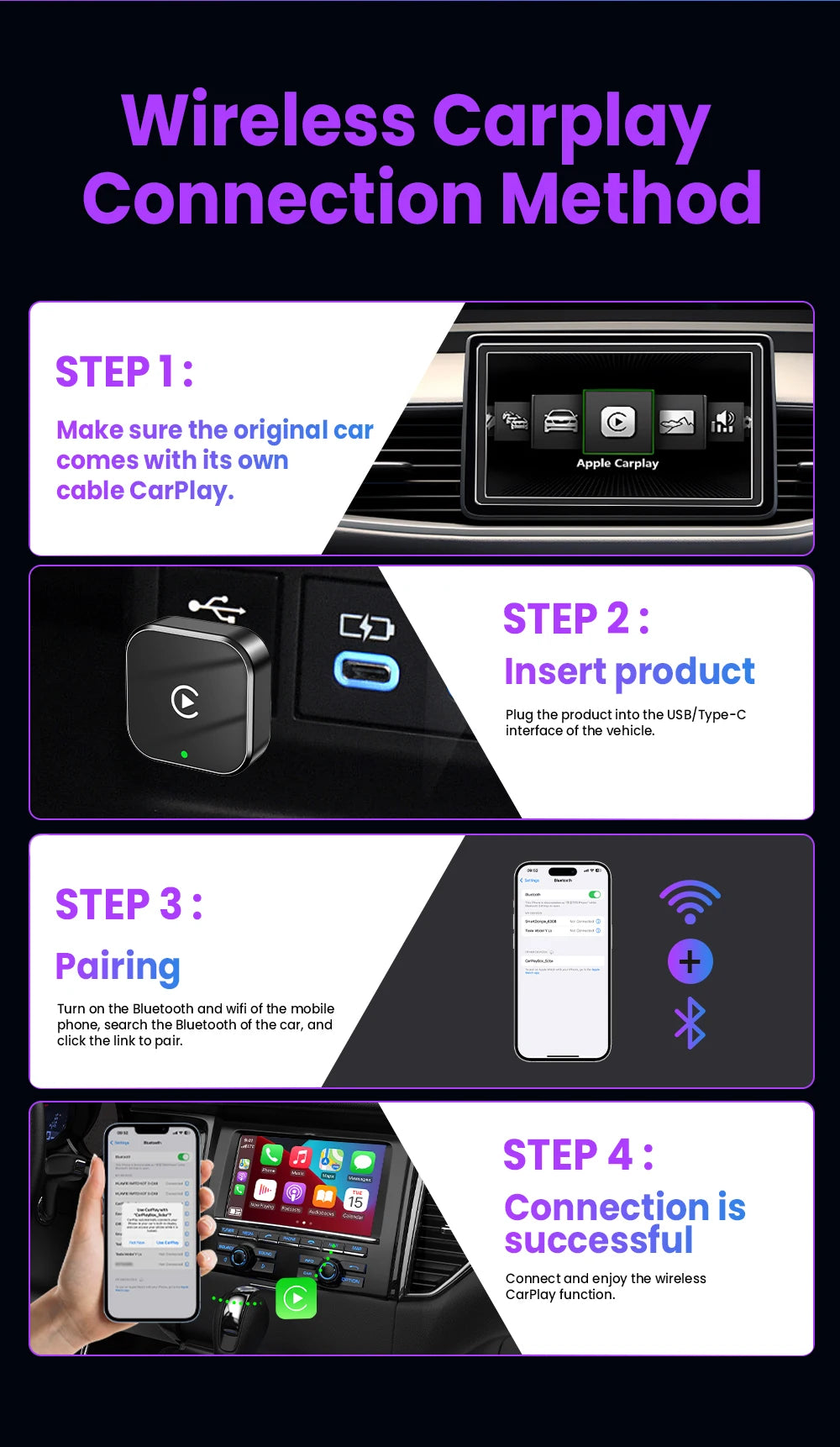 Wireless CarPlay & Android Auto Adapter