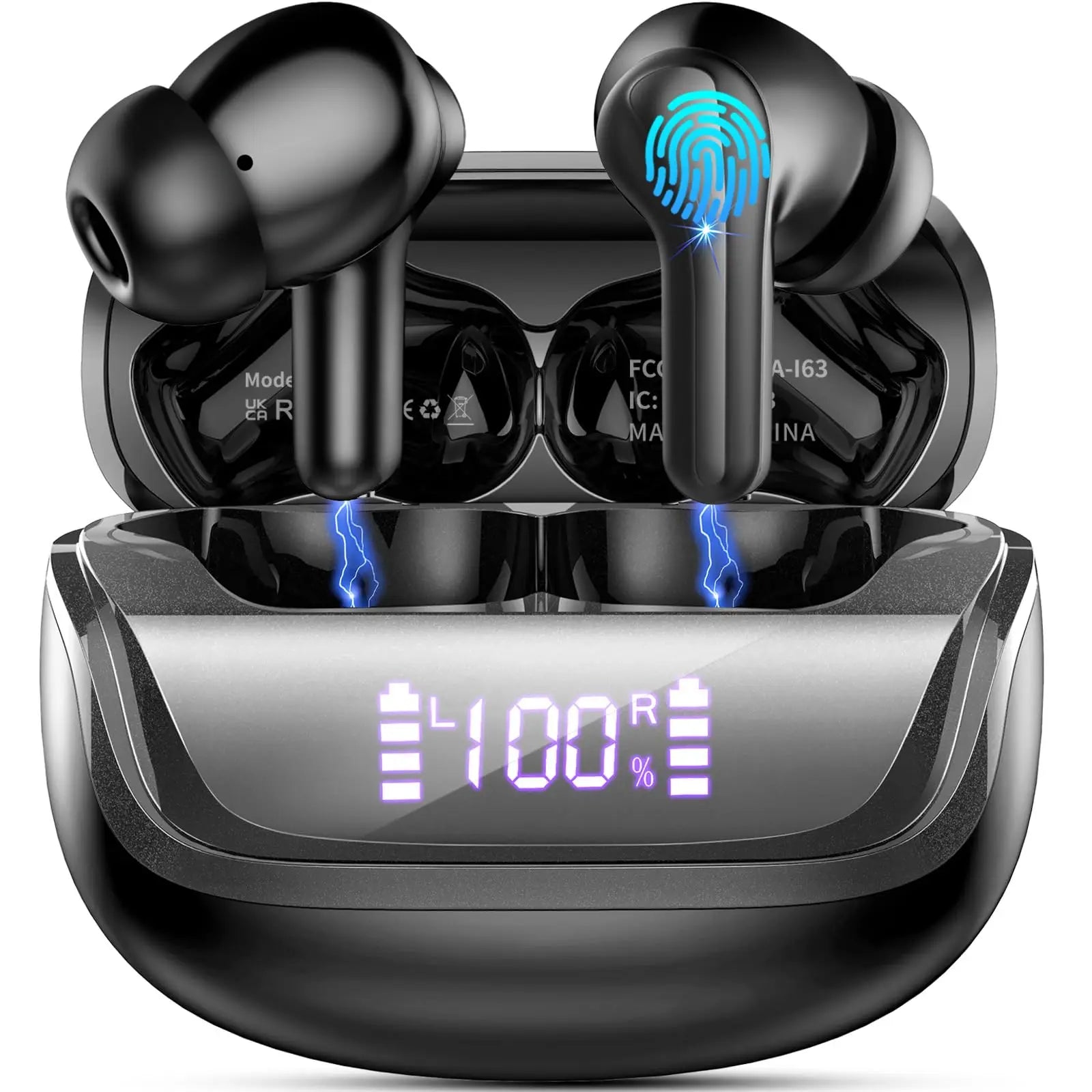 2026 Wireless Earbuds 13mm Double-Layer Driver 4-Mic ENC Noise Canceling 45H Battery LED Display Touch Control Bluetooth 5.3 Earphones iOS Android.