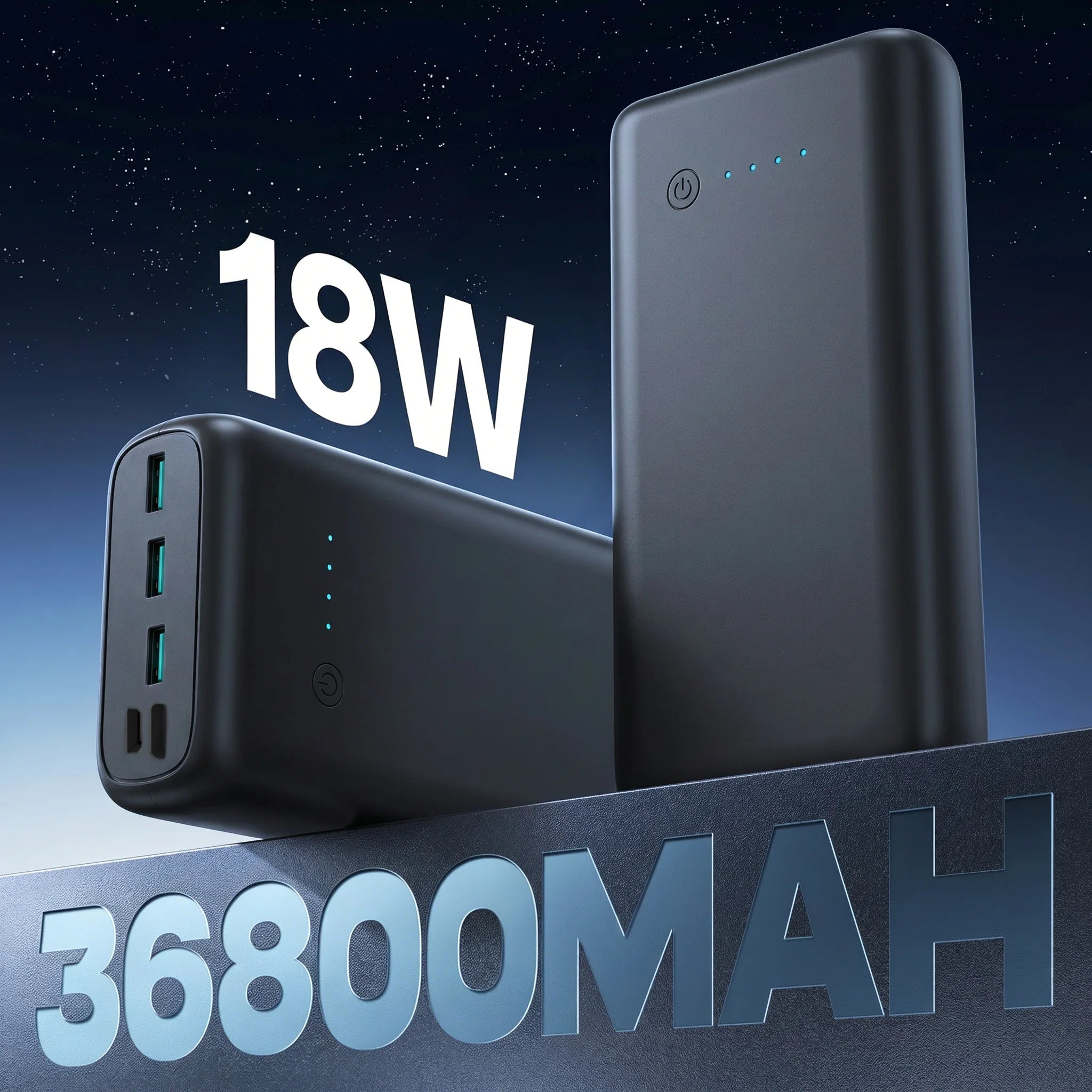 18W Fast Charging Portable Charger 36800mAh Power Bank 4 Outputs 2 Inputs USB C External Battery Pack Travel Essentials For iPhone 17 16 15 14 13 Pro Max Samsung Galaxy S26 S25 S24 Ultra Google Pixel LG Cell Phone