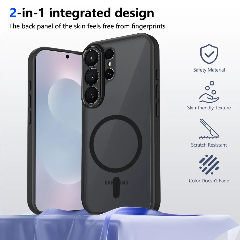 Luxury Matte for Magsafe Shockproof Protector Hard Cover Cases S26Ultra Magnetic Phone Case For Samsung S26 Plus S 26 Ultra
