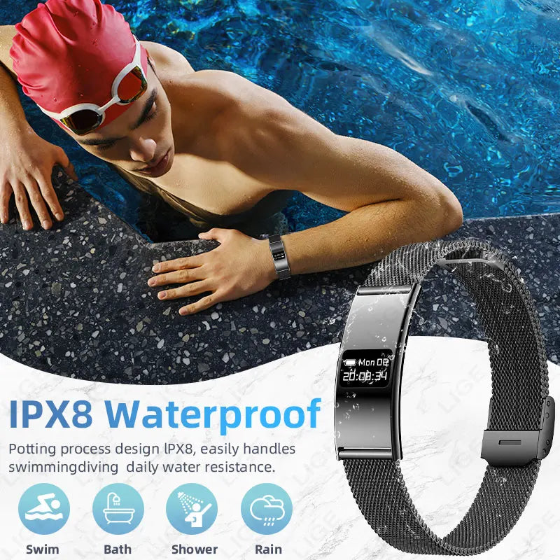 New Fitness Tracker Smart Bracelet Men Women IPX8 Waterproof Heart Rate Sleep Monitoring Outdoor Sport Pedometer Smartwatch 2026