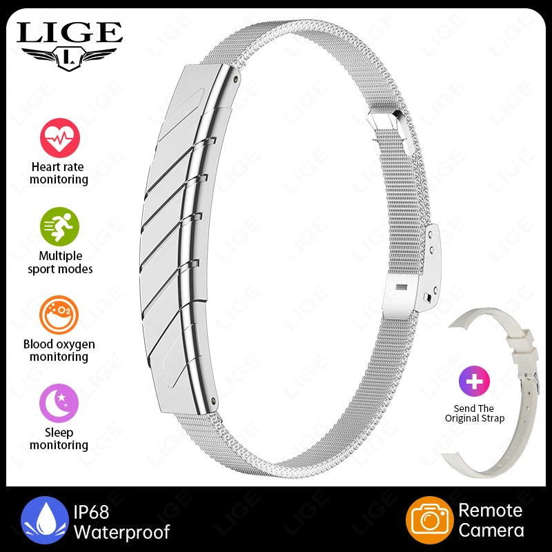 LIGE Fashion Smart Bracelet Health Heart Rate Sleep Monitor Sports Fitness Tracker Call reminder Men Women Smart Wristband Gift