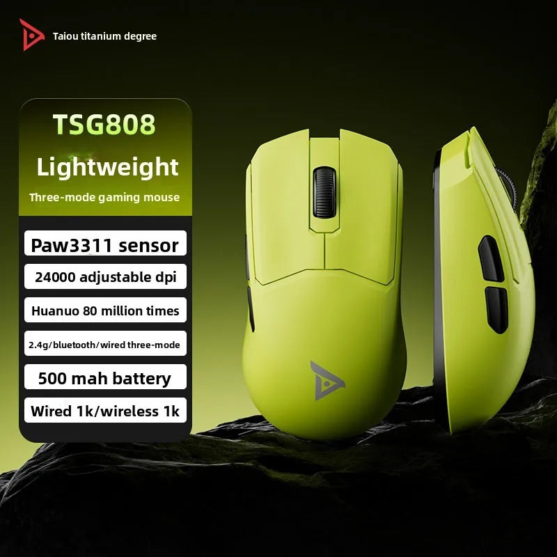 Taidu 808 Talon 3395 Wireless Tri-mode Gaming Mouse, Lightweight, for E-sports, PC & Office, Delta