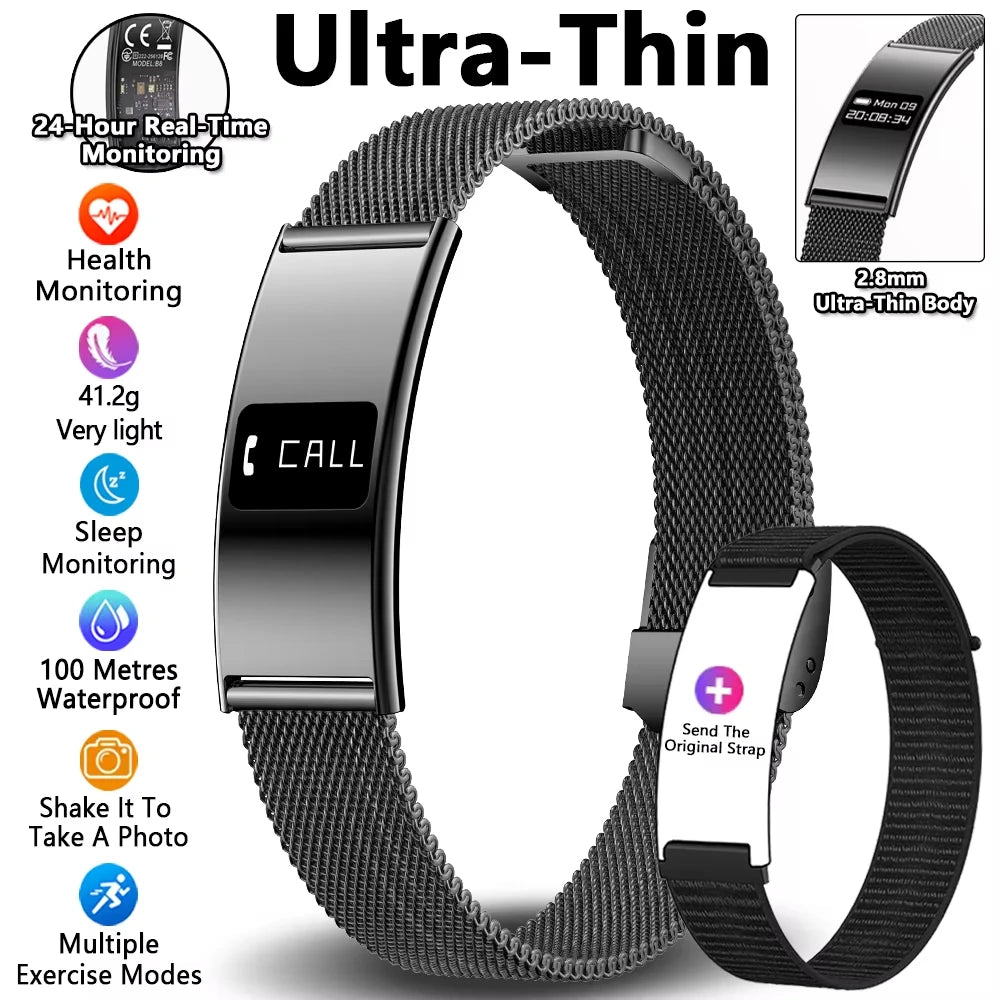 New Fitness Tracker Smart Bracelet Men Women IPX8 Waterproof Heart Rate Sleep Monitoring Outdoor Sport Pedometer Smartwatch 2026