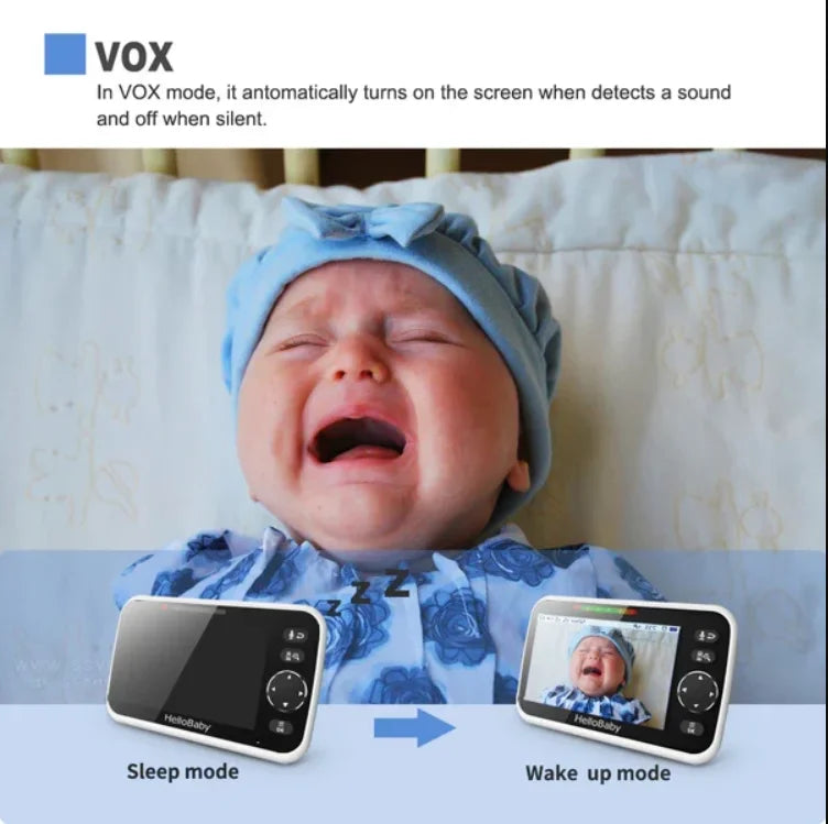 HelloBaby HB050 5" Wireless Video Baby Monitor with Night Vision, Crying Detection & Two-Way Talk