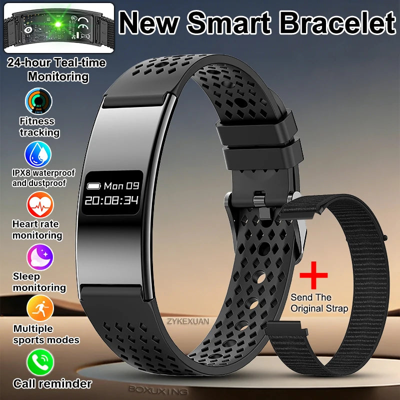 New Smart Bracelet Men Fitness Tracker IPX8 Waterproof Heart Rate Sleep Monitor Outdoors Sports Smartwatch Band For Android IOS