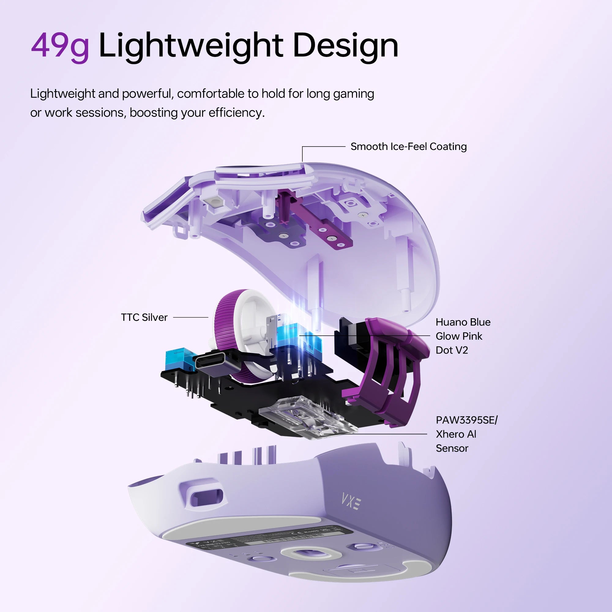 ATK VXE Dragonfly V3 PRO Bluetooth Gaming Mouse PAW3395SE 2.4G Wireless E-sports Mice Rechargeable Lightweight Ergonomic