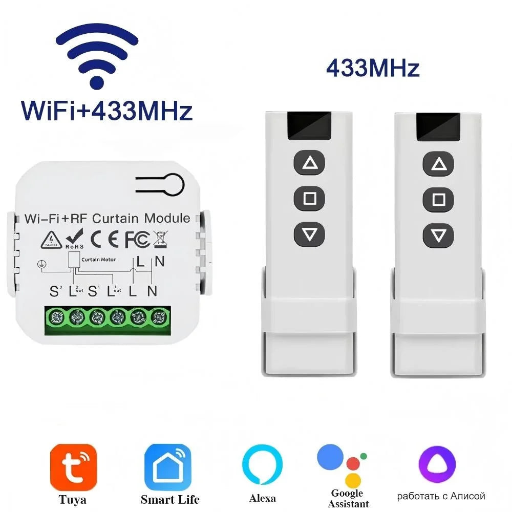 Smart Curtain Switch Intelligent Controllers Roller Blinds Shutter Motor Tuya WiFi/RF 433/WiFi&RF 433 Optional