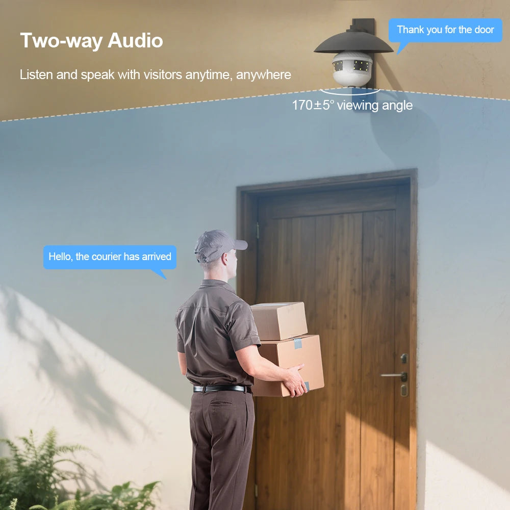 V380 Pro Security Camera 4MP Wifi Spotlight Camera Full Color Night Vision Human Detection IP Camera Video Surveillance