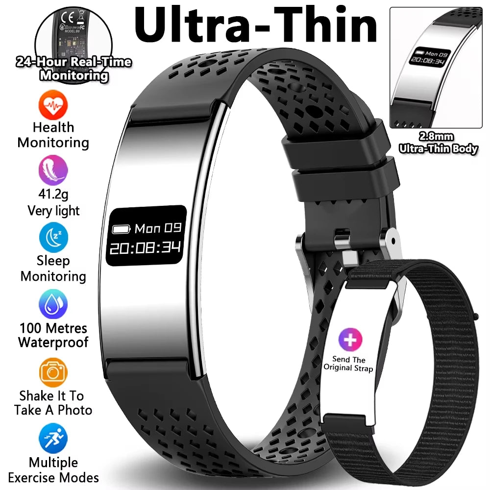 New Fitness Tracker Smart Bracelet Men Women IPX8 Waterproof Heart Rate Sleep Monitoring Outdoor Sport Pedometer Smartwatch 2026