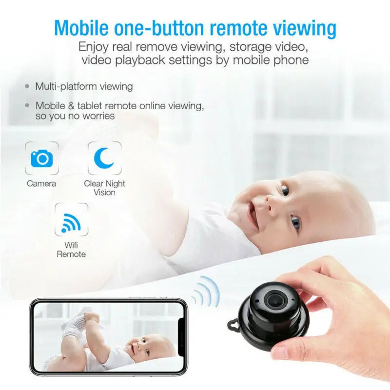 Mini Wifi 1080P Camera Wireless CCTV Infrared Night Vision Motion Detection 2-Way video Motion Tracker Home Security Drop Ship