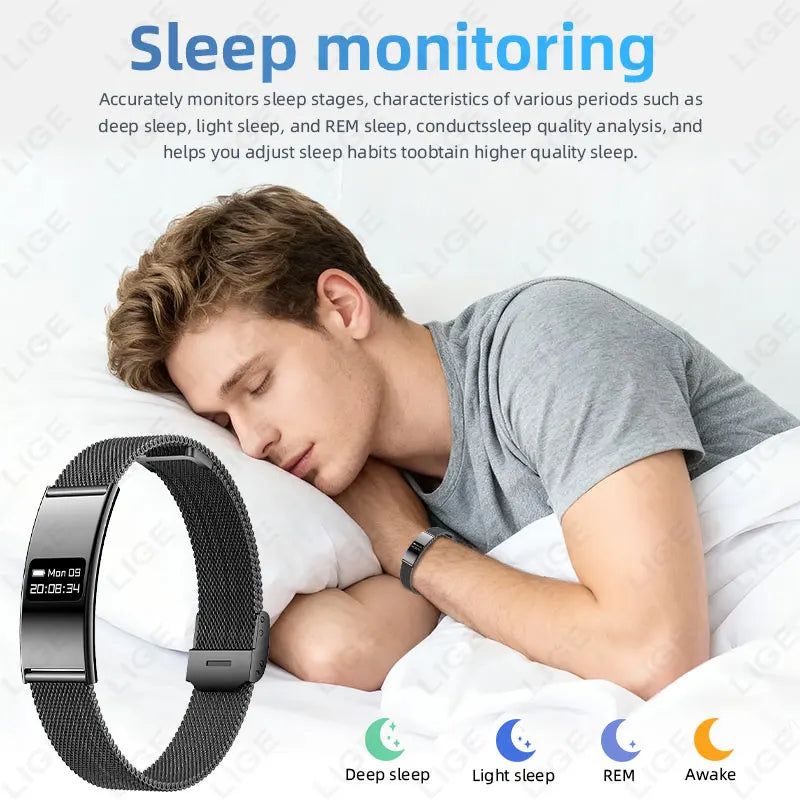 New Fitness Tracker Smart Bracelet Men Women IPX8 Waterproof Heart Rate Sleep Monitoring Outdoor Sport Pedometer Smartwatch 2026