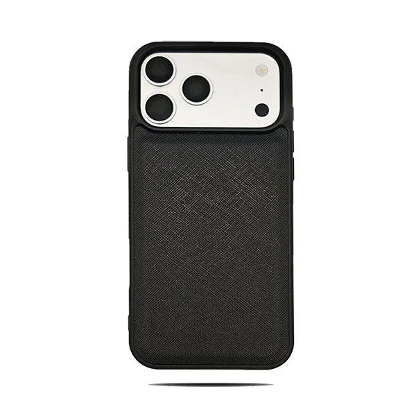 burgundy Fashion Saffiano Leather Business Phone Case for iPhone 17 16 15 14 13 Pro Max Elegant Shockproof Bumper Cover