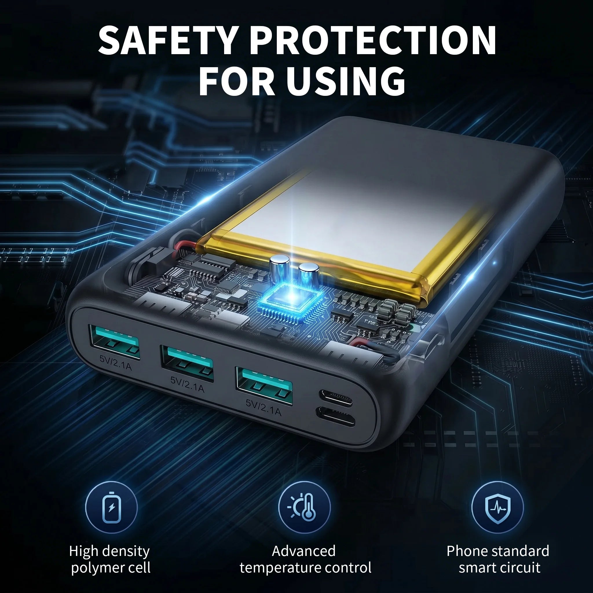 18W Fast Charging Portable Charger 36800mAh Power Bank 4 Outputs 2 Inputs USB C External Battery Pack Travel Essentials For iPhone 17 16 15 14 13 Pro Max Samsung Galaxy S26 S25 S24 Ultra Google Pixel LG Cell Phone