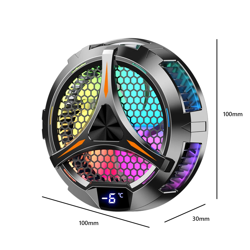Wireless Magnetic Radiator Tablet Cooler Large Area Powerful Cooling Magnetic RGB Phone Cooler for Pad/Gaming Phones with Lights