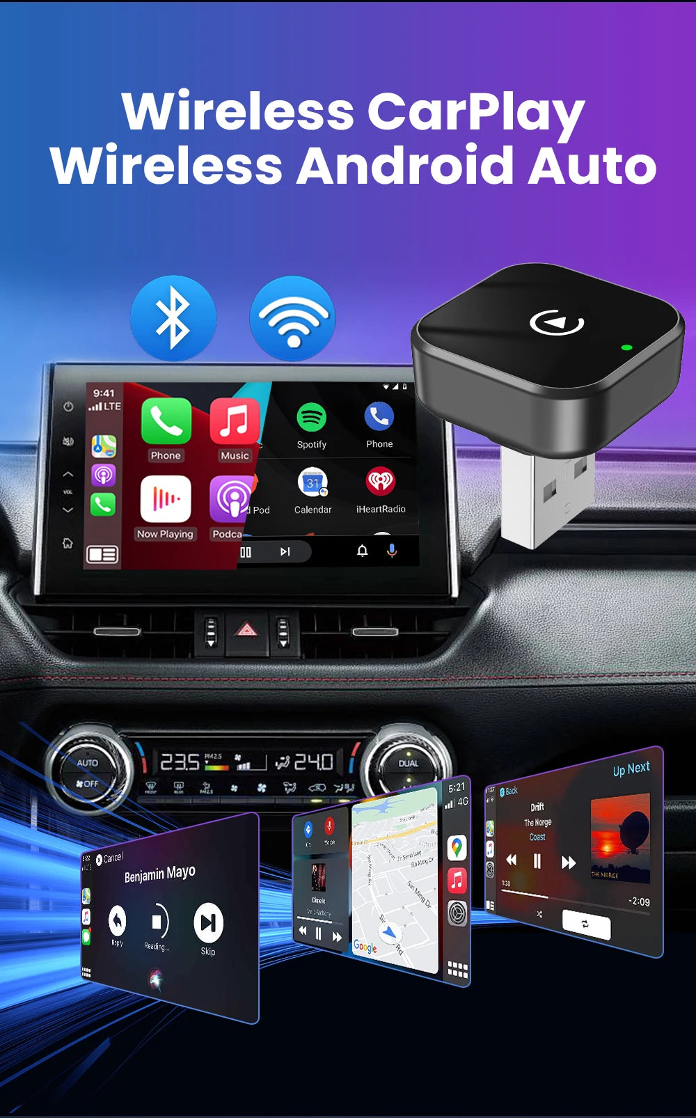 Wireless CarPlay & Android Auto Adapter