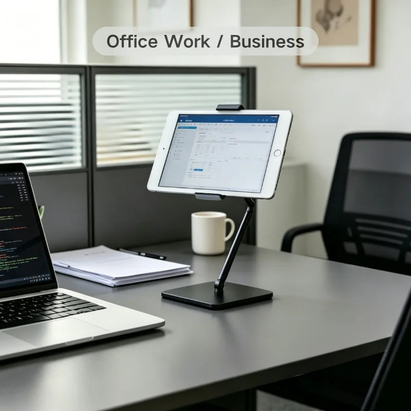 Multi-Angle Desktop Mount for Phone & Tablet - Adjustable Alloy Stand for Video Recording, Live Broadcast, Office, Learning &