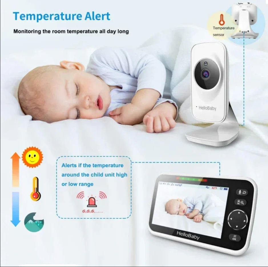 HelloBaby HB050 5" Wireless Video Baby Monitor with Night Vision, Crying Detection & Two-Way Talk