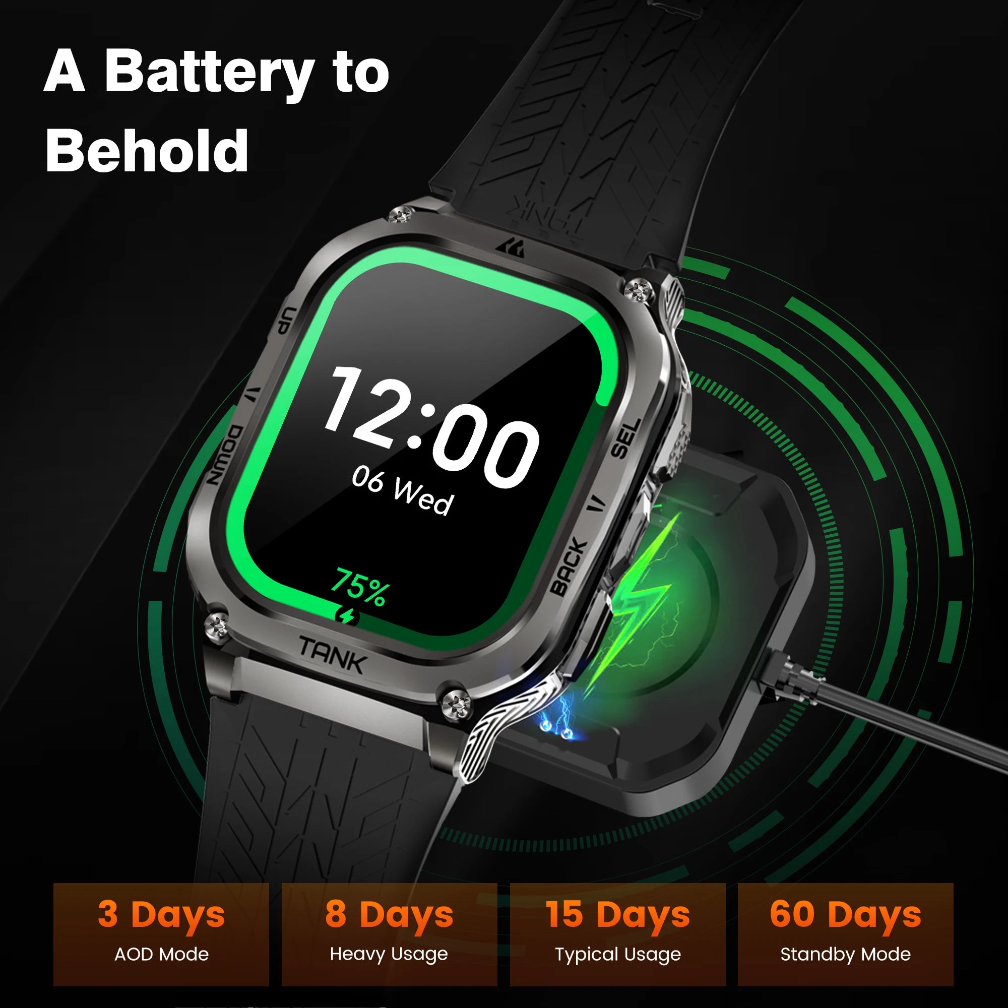 2025 Original KOSPET TANK M3 Smart Watch Men Smartwatch For Women 480mAh Digital Fitness AMOLED AOD Bluetooth Waterproof Watches