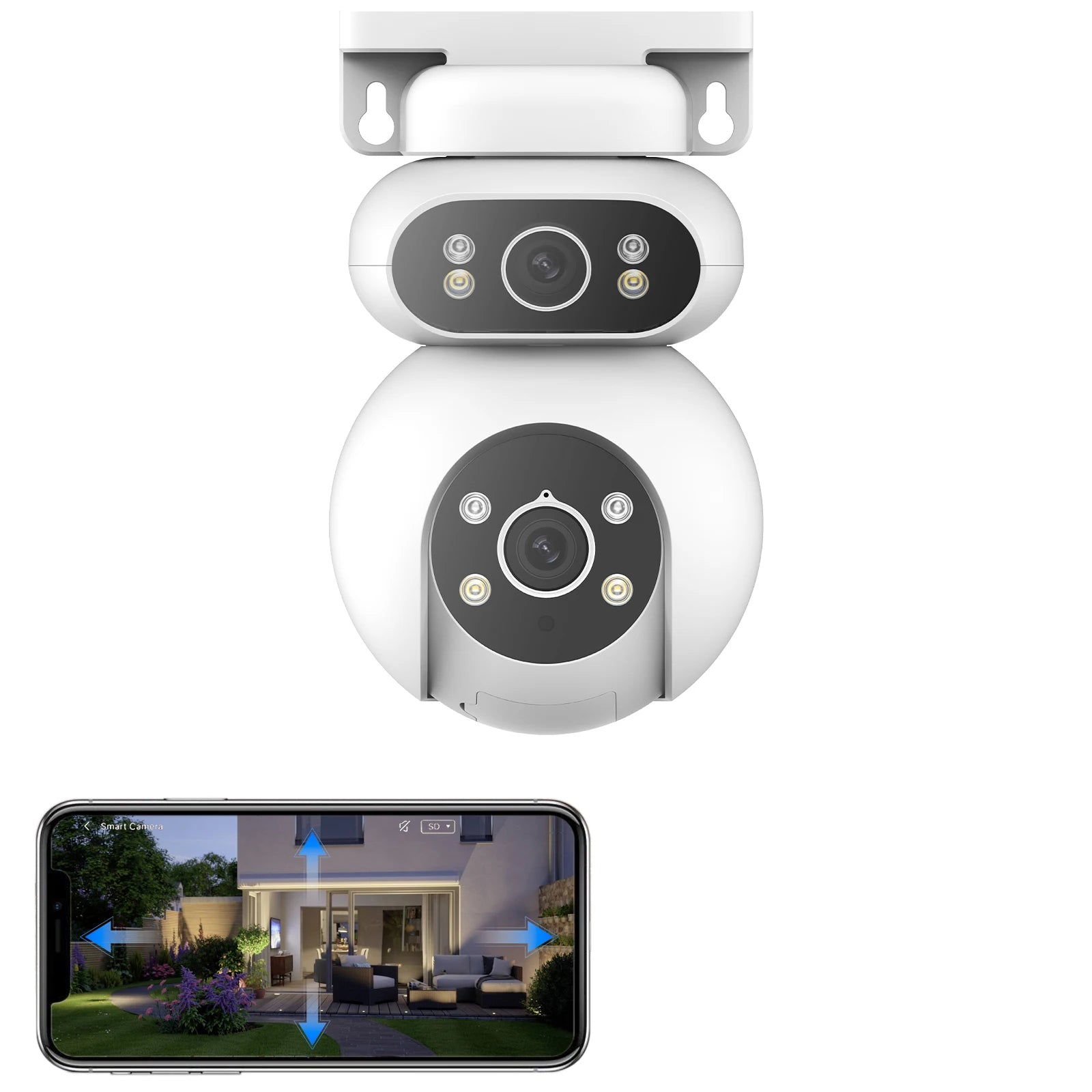 Closeli CF200 5MP+5MP IP65 Camera Ultra HD Full-Color Night Vision PTZ cruise Human Shape Detection Two-way talk Waterproof