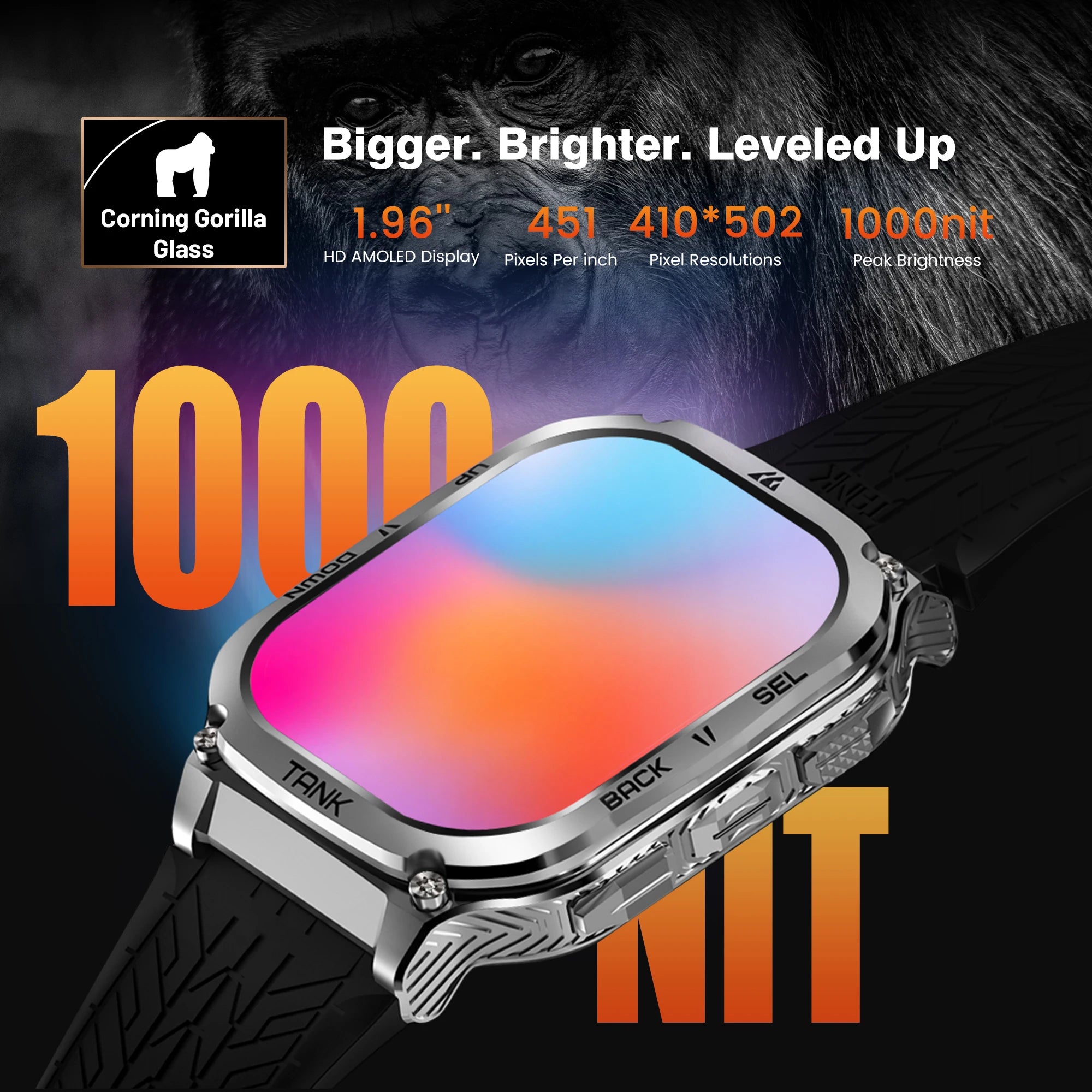 2025 Original KOSPET TANK M3 Smart Watch Men Smartwatch For Women 480mAh Digital Fitness AMOLED AOD Bluetooth Waterproof Watches