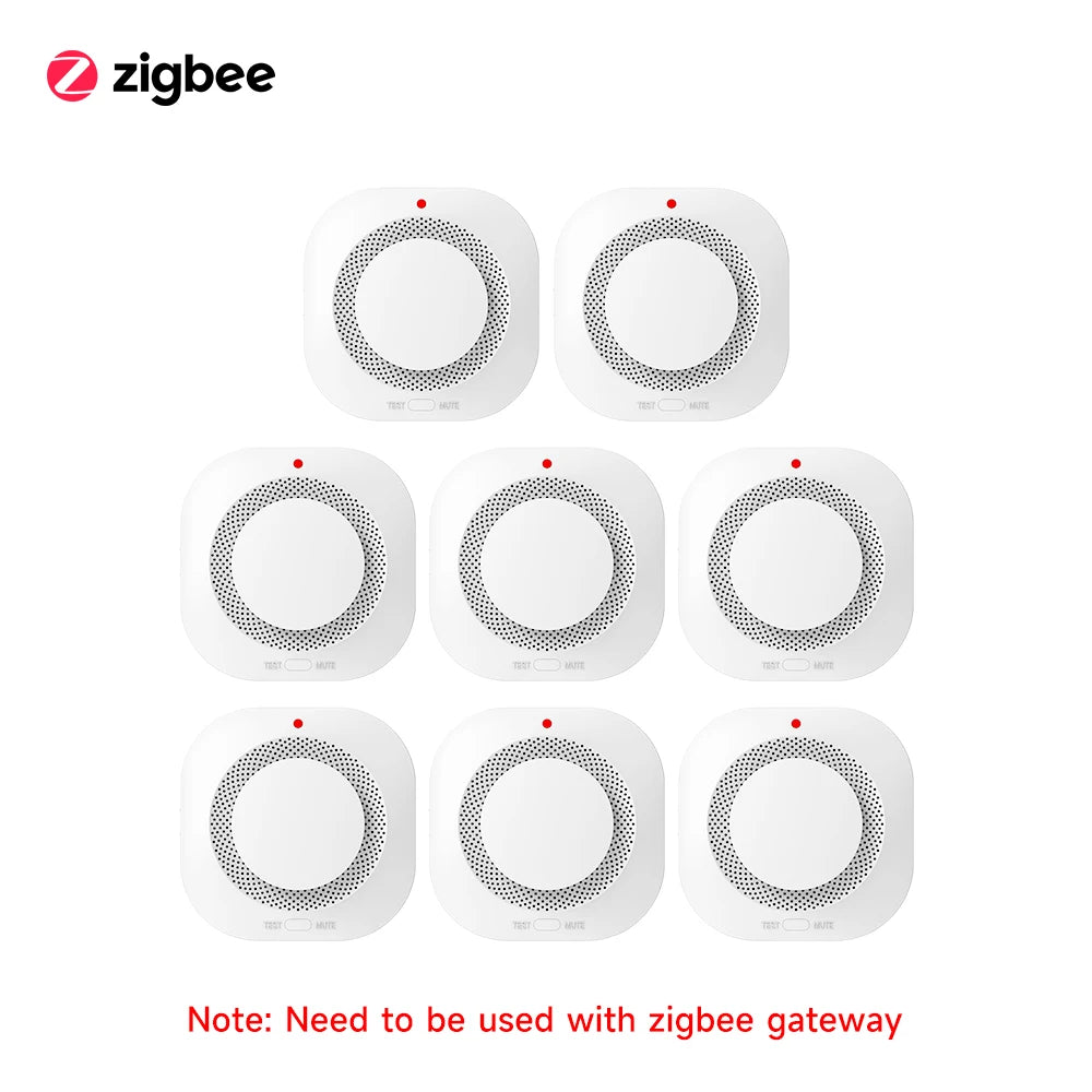 Tuya Zigbee Independent Smoke Detector Sensor For Home Warehouse Security Smart Smoke Fire Alarm Via Smart Life App Control