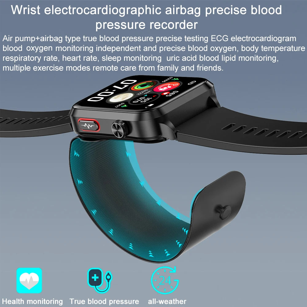 2026 New Airbag Smart Watch man air Pump ECG True Accurately Blood Pressure health watch Uric Acid Blood Lipids watch