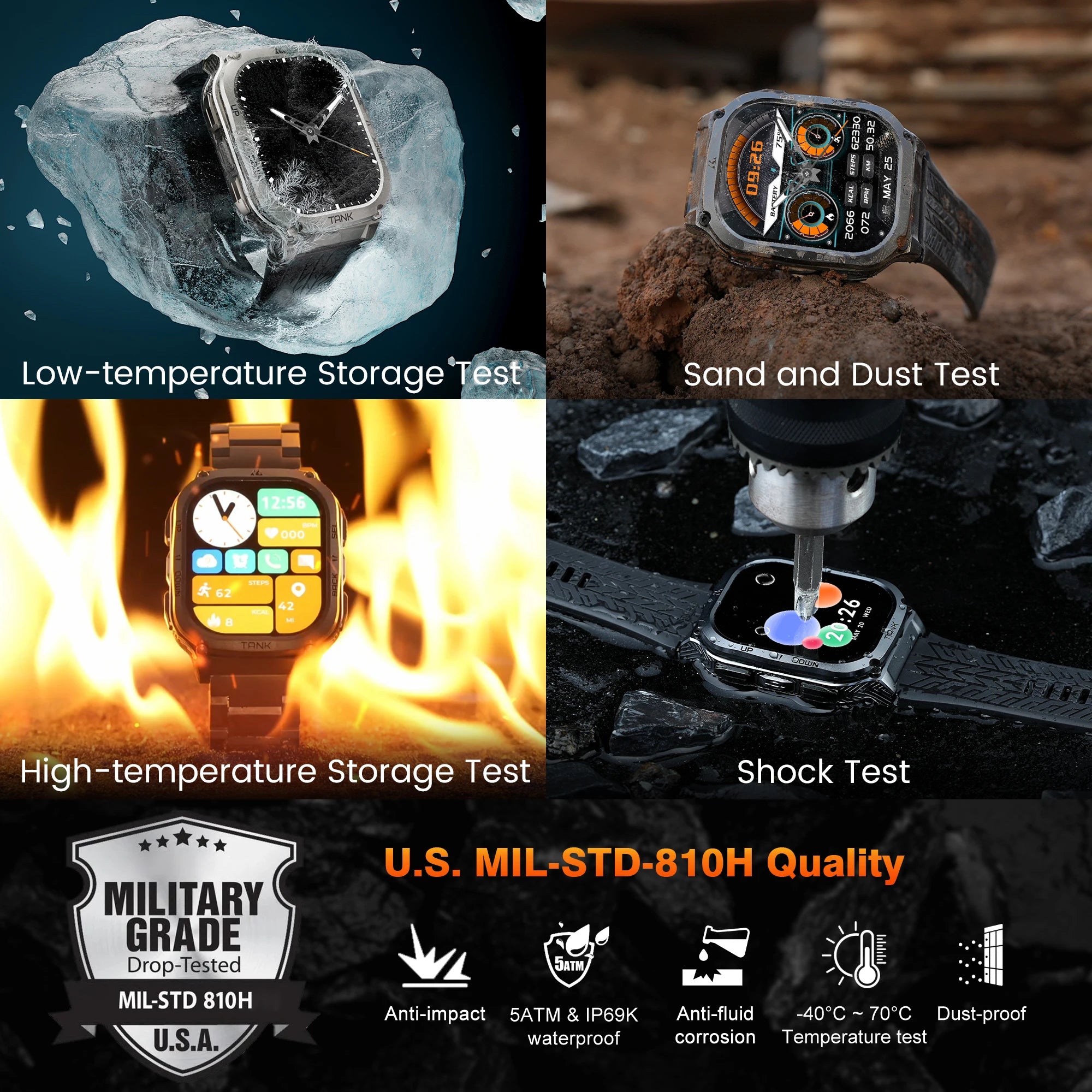 2025 Original KOSPET TANK M3 Smart Watch Men Smartwatch For Women 480mAh Digital Fitness AMOLED AOD Bluetooth Waterproof Watches