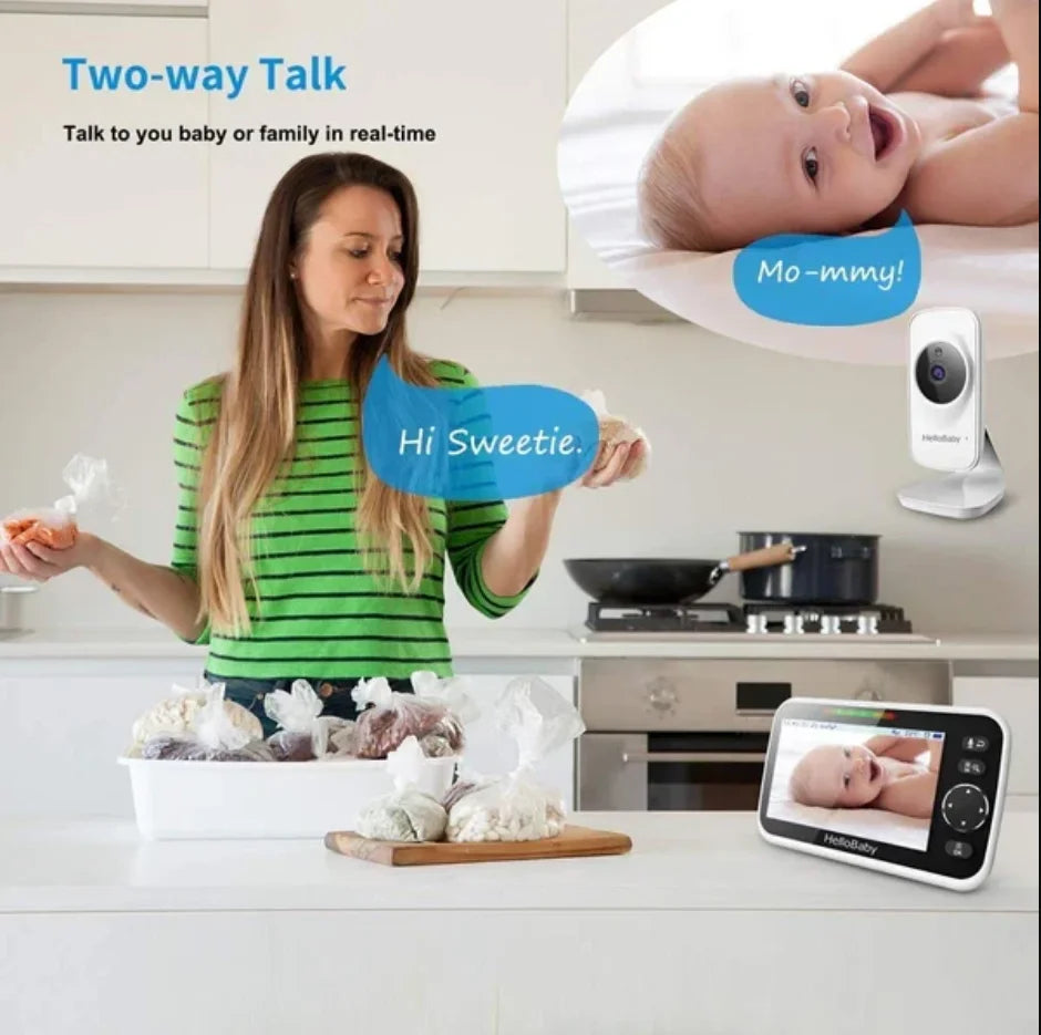 HelloBaby HB050 5" Wireless Video Baby Monitor with Night Vision, Crying Detection & Two-Way Talk