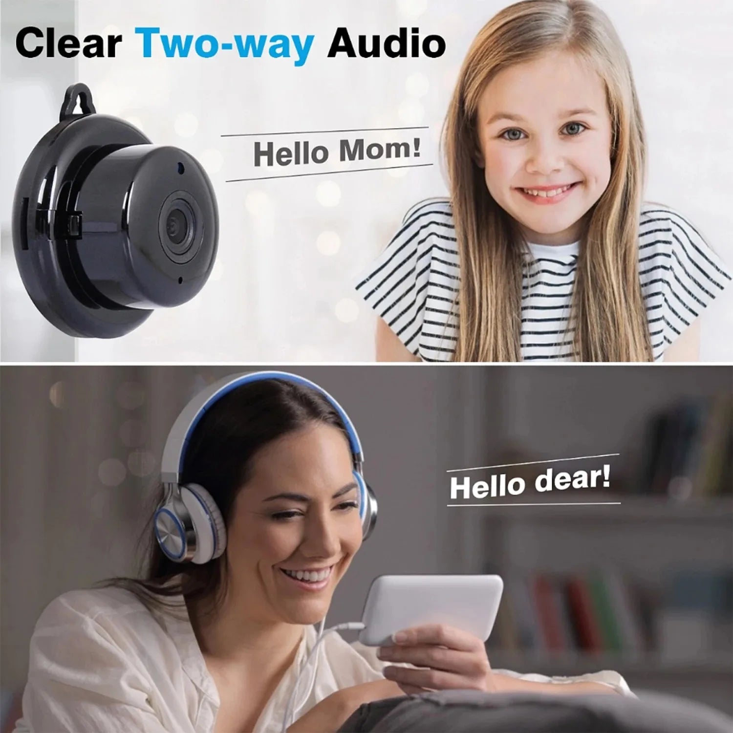 Mini Wifi 1080P Camera Wireless CCTV Infrared Night Vision Motion Detection 2-Way video Motion Tracker Home Security Drop Ship