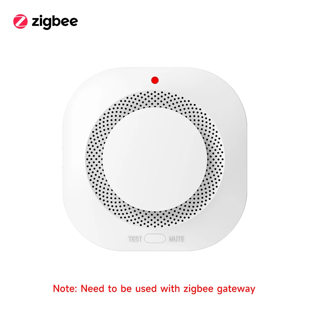 Tuya Zigbee Independent Smoke Detector Sensor For Home Warehouse Security Smart Smoke Fire Alarm Via Smart Life App Control