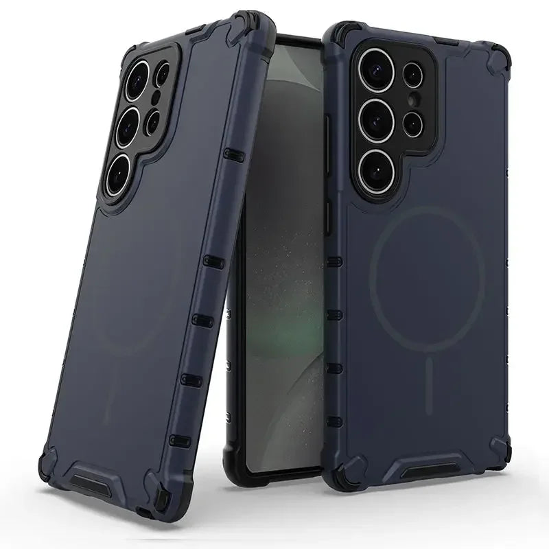 New luxury and cool Magsafe wireless magnetic charging anti drop armor case for Samsung Galaxy S25 S24 S23 Ultra Phone case