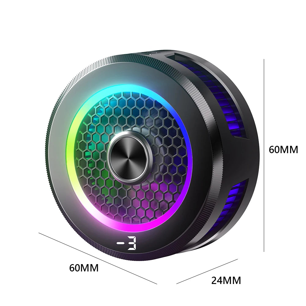 Wireless Magnetic Radiator Tablet Cooler Large Area Powerful Cooling Magnetic RGB Phone Cooler for Pad/Gaming Phones with Lights