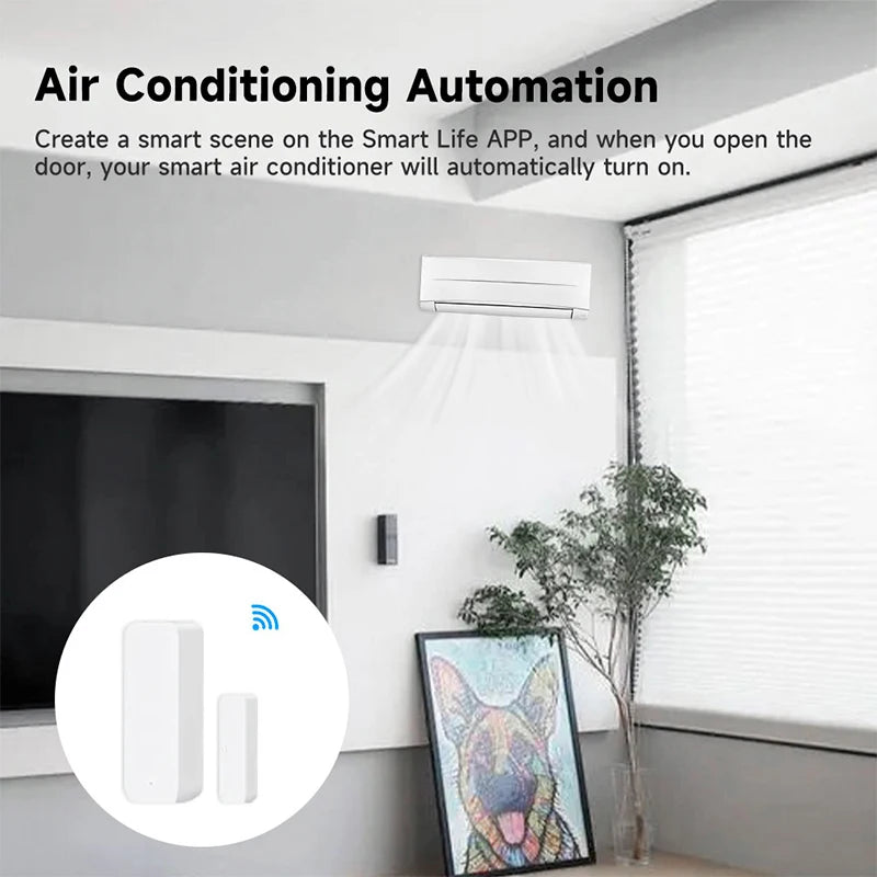 Tuya Smart WiFi Door Sensor Window Contact Alarm, Wireless Home Security Burglar Sensor, Smart Life, Alexa Google Assistant