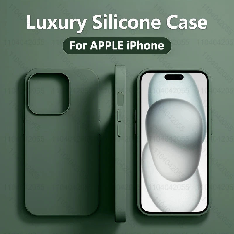 Luxury Liquid Silicone Phone Case for APPLE iPhone 11 13 12 14 15 16 Pro Max Cases for iPhone 17 Pro Shockproof Protector Cover