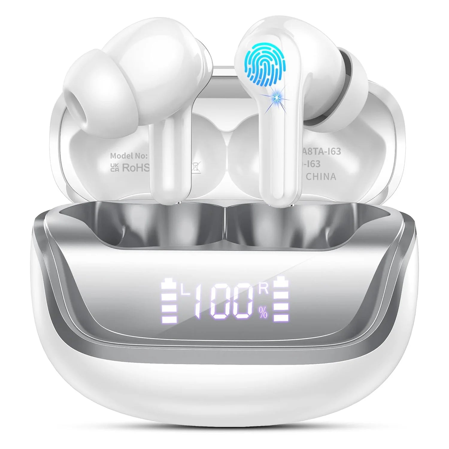 2026 Wireless Earbuds 13mm Double-Layer Driver 4-Mic ENC Noise Canceling 45H Battery LED Display Touch Control Bluetooth 5.3 Earphones iOS Android.