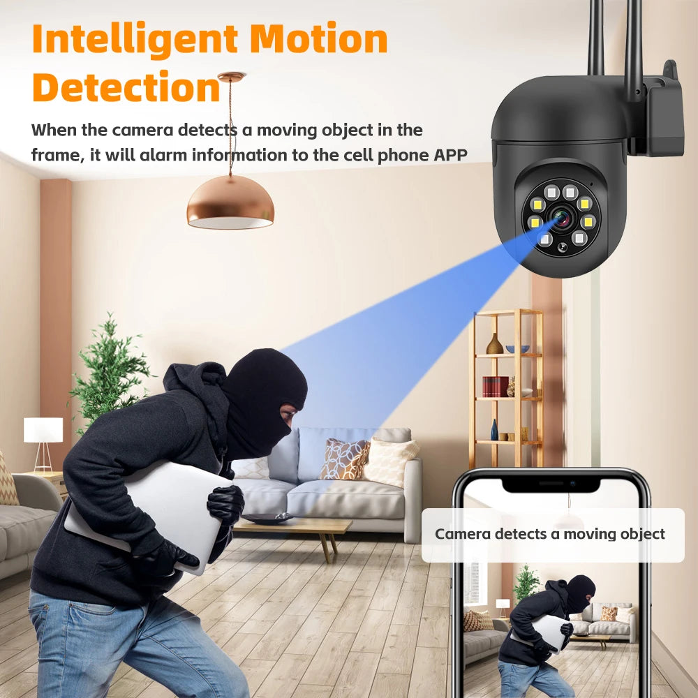 Indoor PTZ Camera 1080P Dual Band 2.4G/5G WiFi Full Color Night Vision Two Way Audio AI Motion Detection Home Security Cam