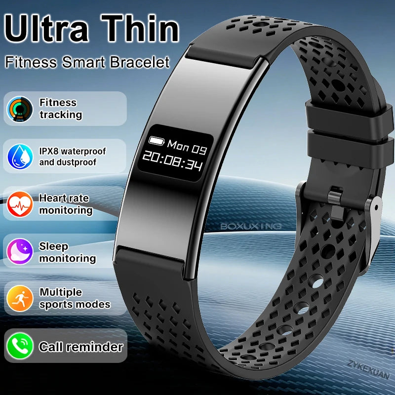 New Smart Bracelet Men Fitness Tracker IPX8 Waterproof Heart Rate Sleep Monitor Outdoors Sports Smartwatch Band For Android IOS