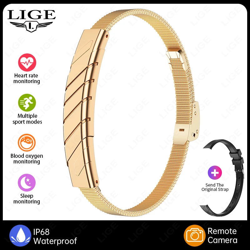 LIGE Fashion Smart Bracelet Health Heart Rate Sleep Monitor Sports Fitness Tracker Call reminder Men Women Smart Wristband Gift